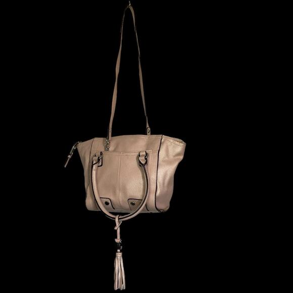 Tignanello Handbags - Tignanello Rock City Satchel Baby Pink Leather Crossbody Zip Closure Tassel